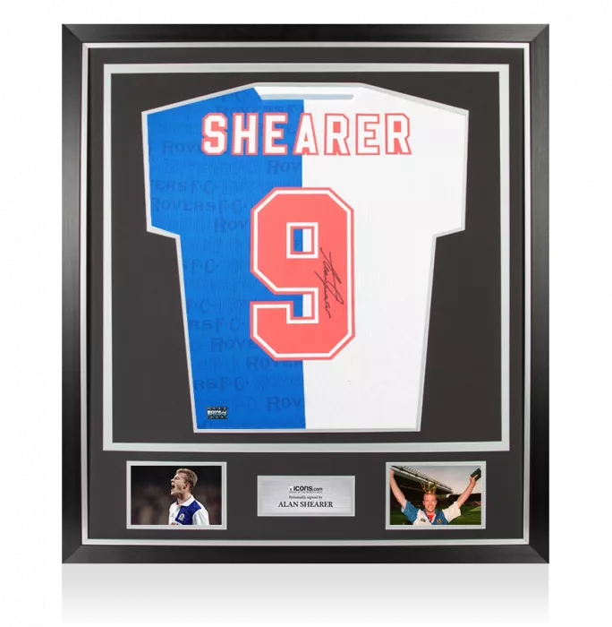 Alan Shearer Back Signed Modern Blackburn Rovers Home Shirt In Classic Frame