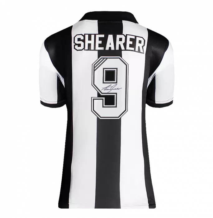 Alan Shearer Back Signed Newcastle United Retro Shirt In Deluxe Packaging