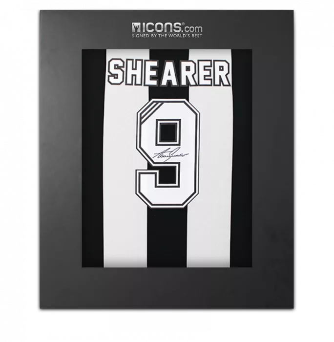 Alan Shearer Back Signed Newcastle United Retro Shirt In Deluxe Packaging