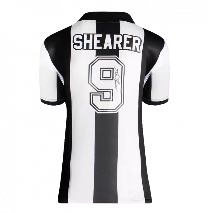 Alan Shearer Back Signed Retro Newcastle United Home Shirt In Deluxe Packaging