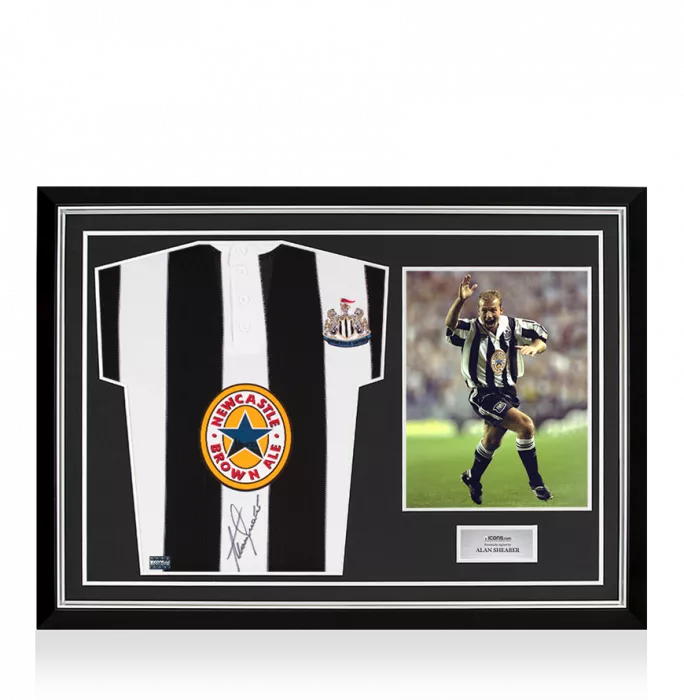 Alan Shearer Front Signed Newcastle 1996-97 Home Shirt In Hero Frame: Option 1
