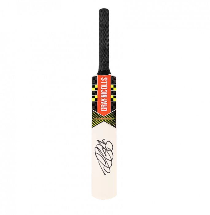Alastair Cook Signed Mini Yellow Gray-Nicolls Cricket Bat