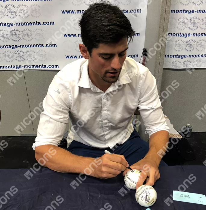 Alastair Cook Signed White Slazenger Cricket Ball