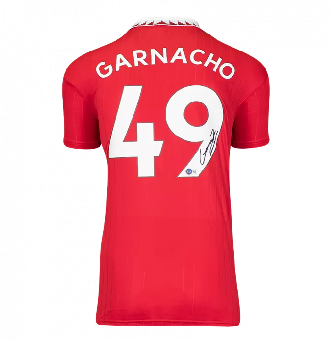 Alejandro Garnacho Back Signed Manchester United 2022-23 Home Shirt