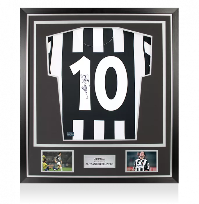 Alessandro Del Piero Back Signed Juventus 1994-95 Home Shirt With Fan Style Numbers In Classic Frame