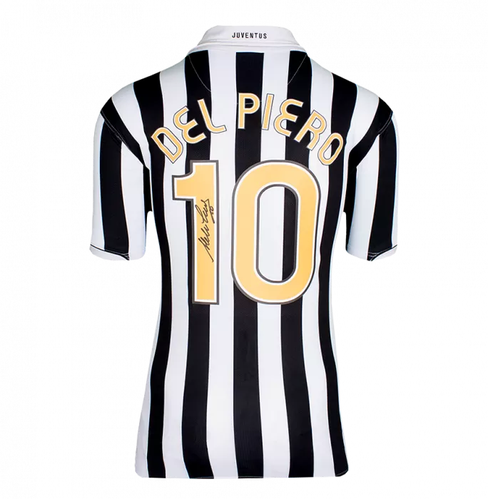 Alessandro Del Piero Back Signed Juventus 2006-07 Home Shirt With Fan Style Numbers In Hero Frame: Option 1