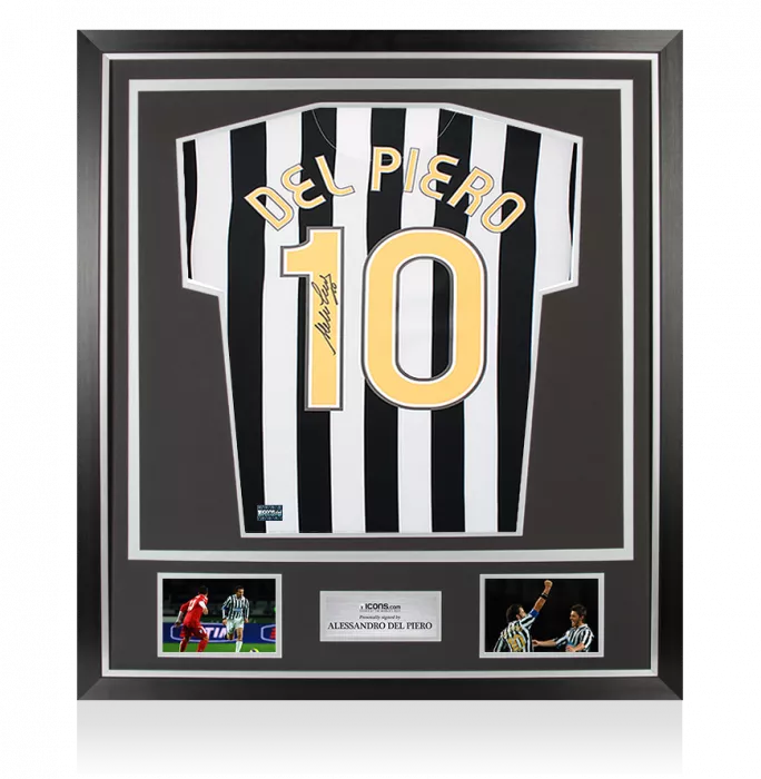 Alessandro Del Piero Back Signed Juventus 2006-07 Home Shirt With Fan Style Numbers In Classic Frame