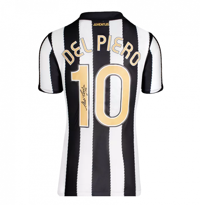 Alessandro Del Piero Back Signed Juventus 2010-11 Home Shirt With Fan Style Numbers In Classic Frame