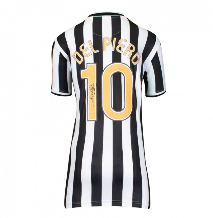 Alessandro Del Piero Back Signed Juventus Retro Home Shirt With Fan Style Numbers In Hero Frame: Option 1