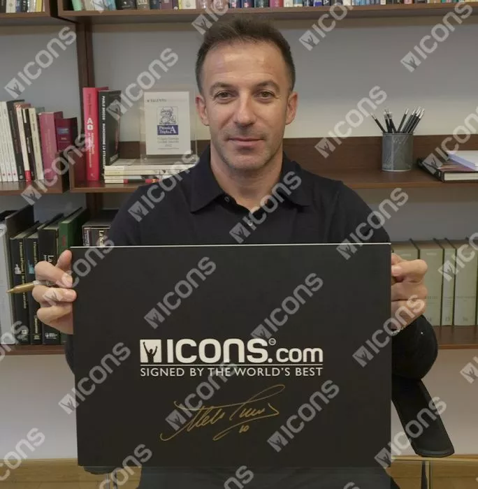 Alessandro Del Piero Back Signed Juventus Retro Home Shirt With Fan Style Numbers In Classic Frame