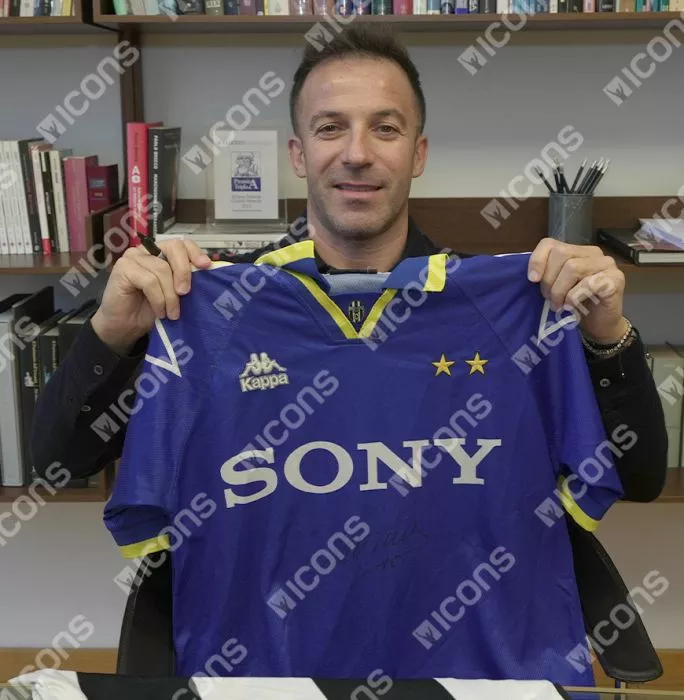 Alessandro Del Piero Front Signed Juventus 1995-97 Away Shirt In Deluxe Packaging
