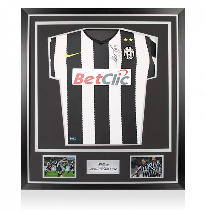 Alessandro Del Piero Front Signed Juventus 2010-11 Home Shirt In Classic Frame