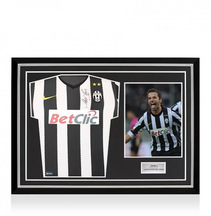 Alessandro Del Piero Front Signed Juventus 2010-11 Home Shirt In Hero Frame: Option 1