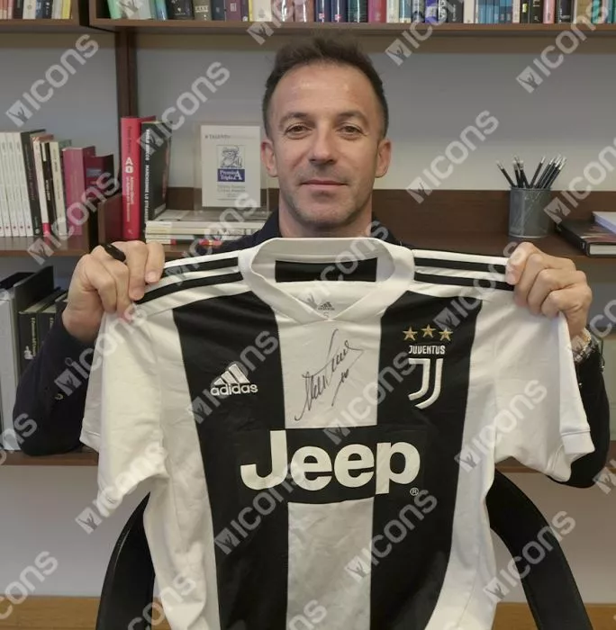 Alessandro Del Piero Front Signed Juventus 2018-19 Home Shirt In Deluxe Packaging