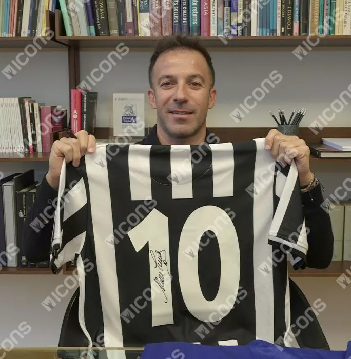 Alessandro Del Piero Official UEFA Champions League Back Signed And Hero Framed Juventus 1994-95 Home Shirt With Fan Style Numbers