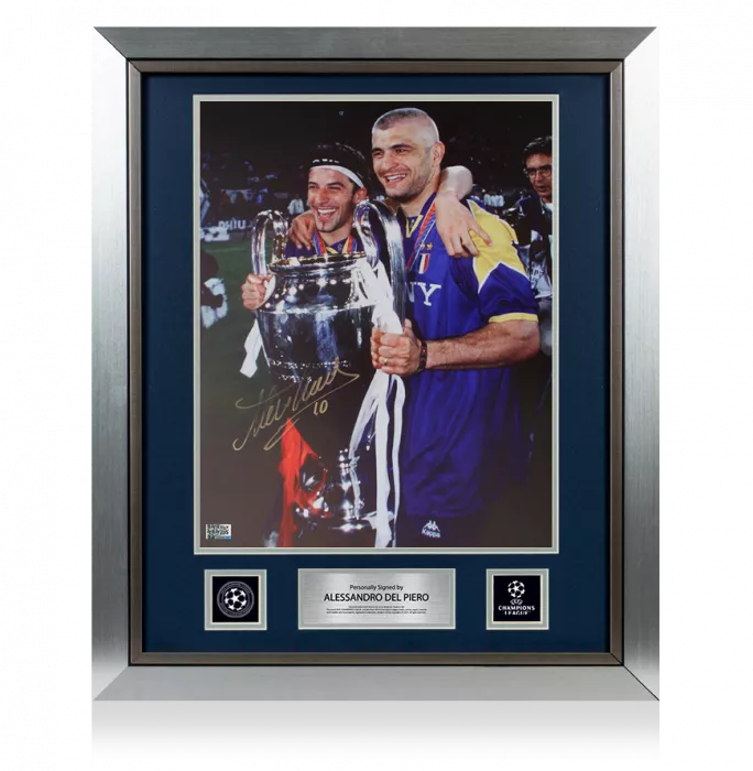 Alessandro Del Piero Official UEFA Champions League Signed and Framed Juventus Photo: 1996 UCL Winner