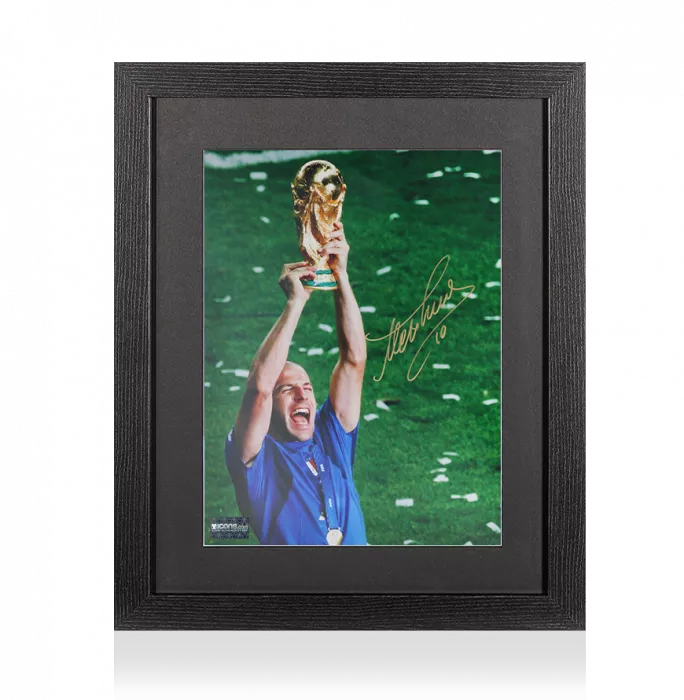 Alessandro Del Piero Signed Italy Photo In Black Wooden Frame: FIFA World Cup Winner