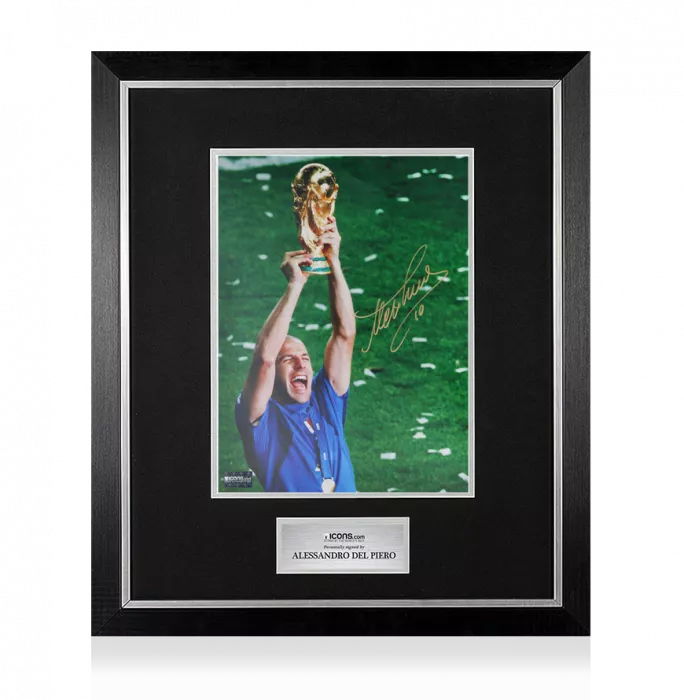 Alessandro Del Piero Signed Italy Photo In Premium Photo Frame: FIFA World Cup Winner