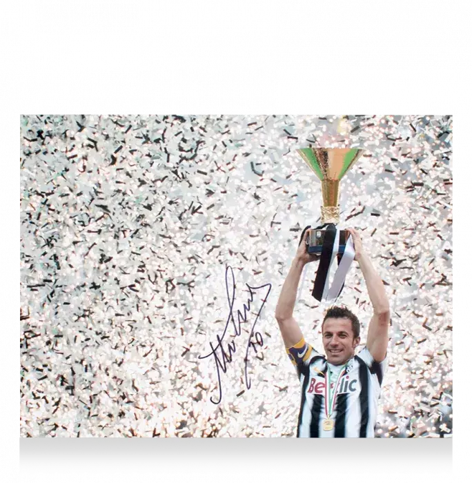 Alessandro Del Piero Signed Juventus Photo In Black Wooden Frame: Scudetto Winner