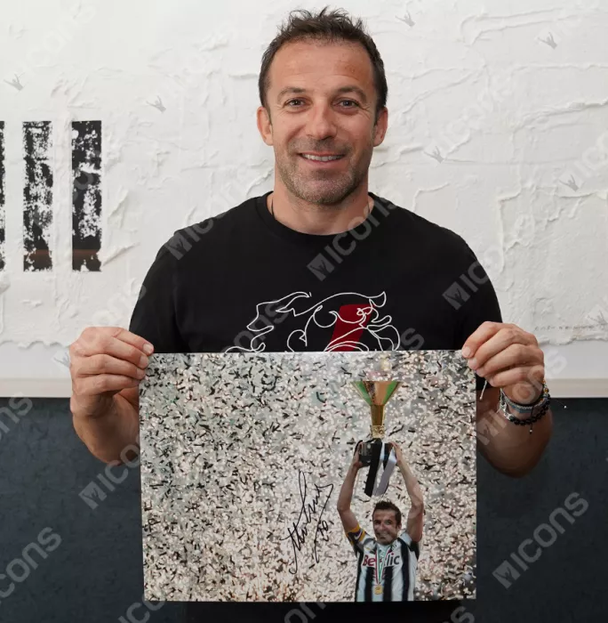Alessandro Del Piero Signed Juventus Photo In Black Wooden Frame: Scudetto Winner