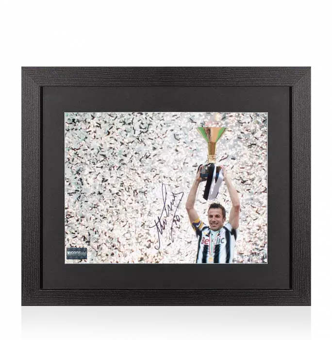 Alessandro Del Piero Signed Juventus Photo In Black Wooden Frame: Scudetto Winner