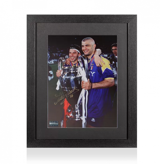 Alessandro Del Piero Signed Juventus Photo In Black Wooden Frame: 1996 UCL Winner