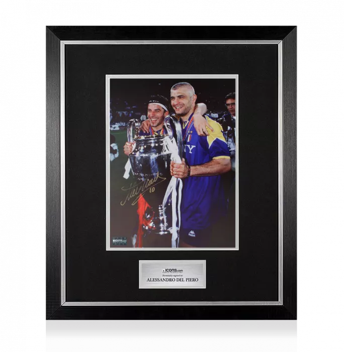 Alessandro Del Piero Signed Juventus Photo In Premium Photo Frame: 1996 UCL Winner
