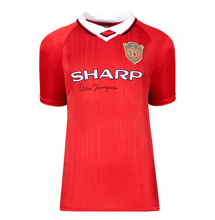 Alex Ferguson Official UEFA Champions League Front Signed And Hero Framed Manchester United 1999 UEFA Champions League Shirt