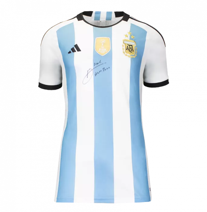 Alexis Mac Allister Official 2022 FIFA World Cup™ Front Signed And Framed Argentina 2022 Home Shirt