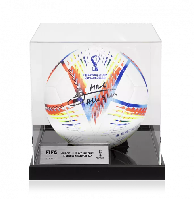 Alexis Mac Allister Official 2022 FIFA World Cup™ Signed Football In Acrylic Case