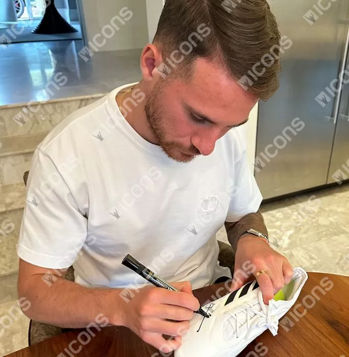 Alexis Mac Allister Signed White Adidas Copa Football Boot In Bubble Frame: Option 1