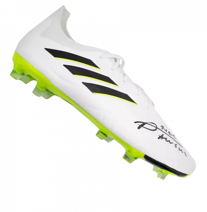 Alexis Mac Allister Signed White Adidas Copa Football Boot In Acrylic Case