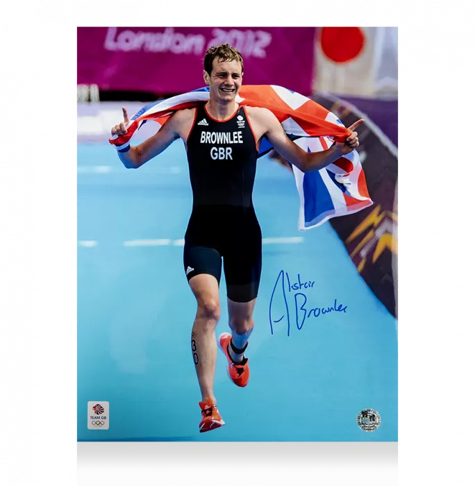 Alistair Brownlee Signed Team GB Photo: Crossing The Line