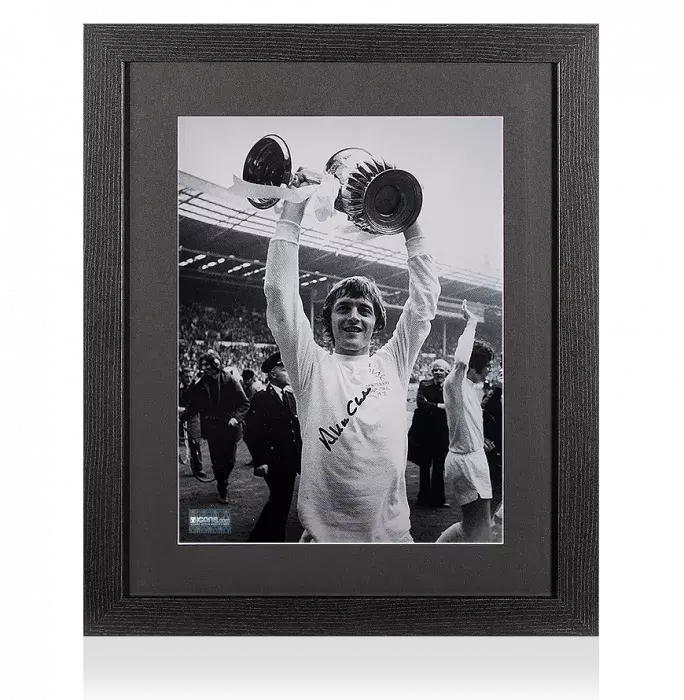 Allan Clarke Signed Leeds United Photo In Black Wooden Frame: 1972 FA Cup Winner
