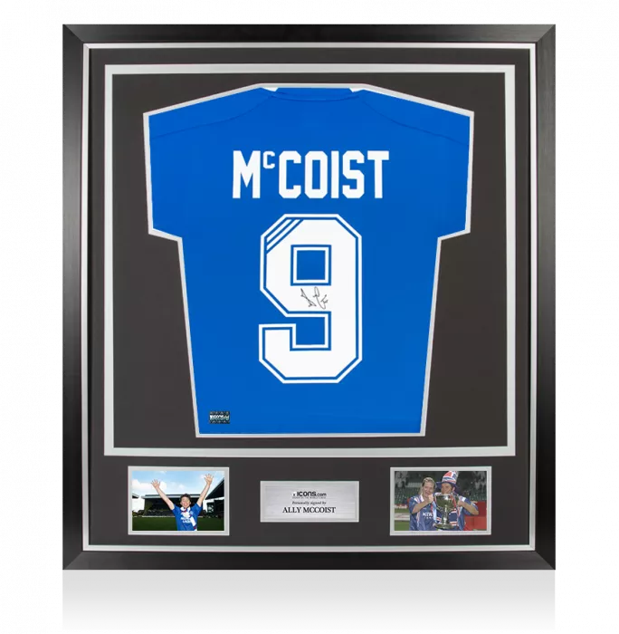 Ally McCoist Back Signed Rangers 2018-19 Home Shirt In Classic Frame