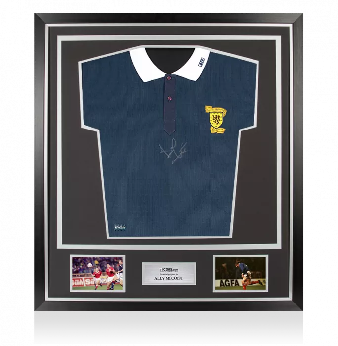 Ally McCoist Front Signed Scotland 1990 Home Shirt In Classic Frame
