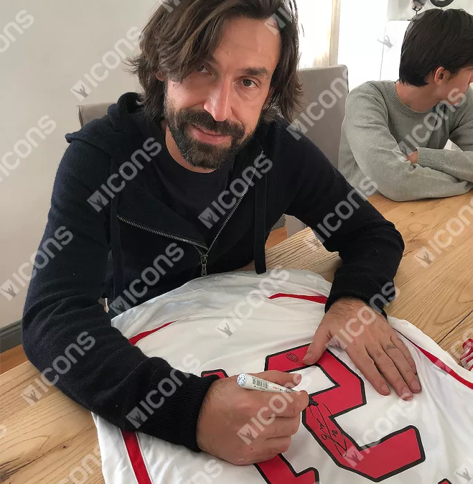 Andrea Pirlo Back Signed AC Milan 2006-07 Away Shirt In Hero Frame: Option 1