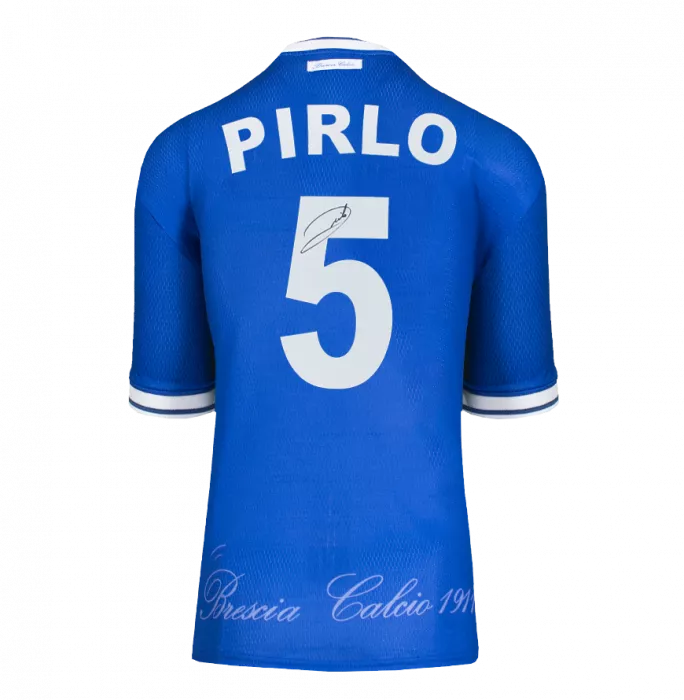 Andrea Pirlo Back Signed Brescia 2000-01 Home Shirt In Classic Frame
