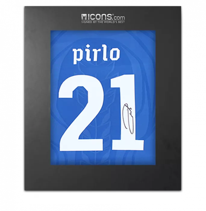 Andrea Pirlo Back Signed Italy 2010 Home Shirt In Deluxe Packaging