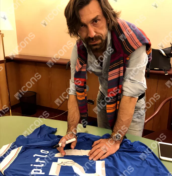 Andrea Pirlo Back Signed Italy 2012 Home Shirt