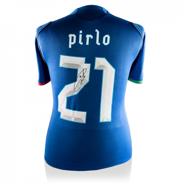 Andrea Pirlo Back Signed Italy 2013 Home Shirt