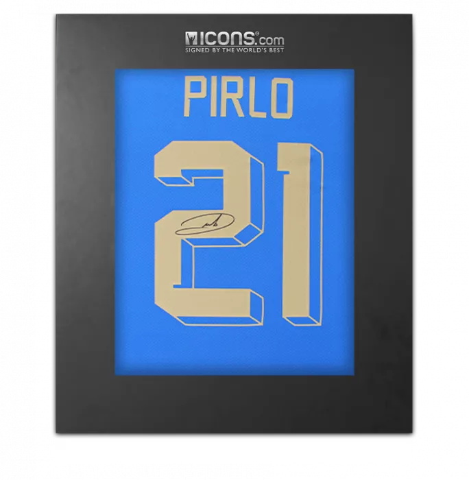 Andrea Pirlo Back Signed Italy 2022-23 Home Shirt In Deluxe Packaging