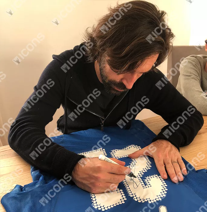Andrea Pirlo Back Signed Italy Home Shirt 2008