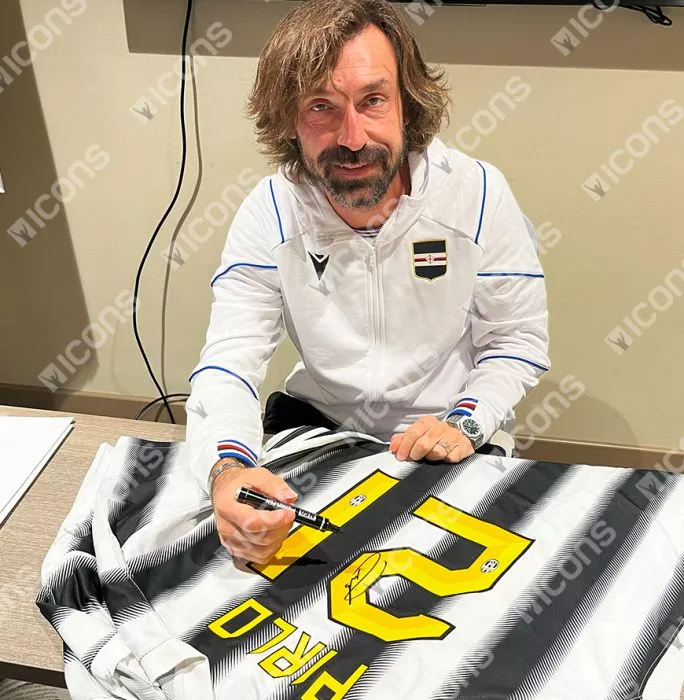 Andrea Pirlo Back Signed Juventus 2011-12 Home Shirt In Classic Frame