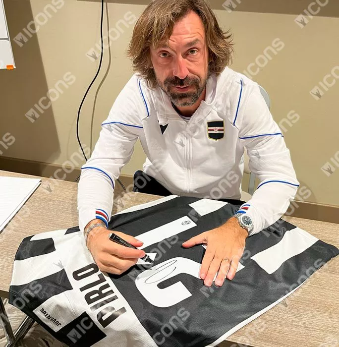 Andrea Pirlo Back Signed Juventus 2012-13 Home Shirt In Deluxe Packaging