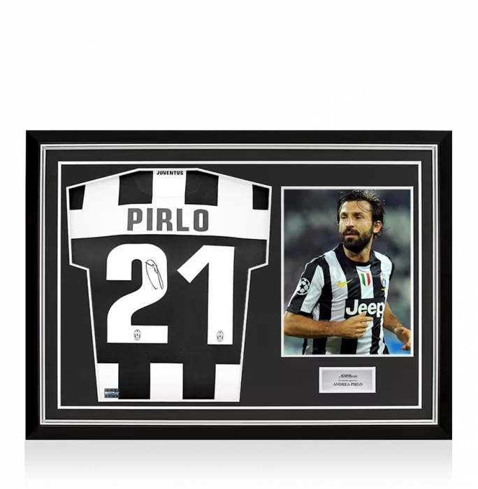 Andrea Pirlo Back Signed Juventus 2012-13 Home Shirt In Hero Frame: Scudetto Edition: Option 1