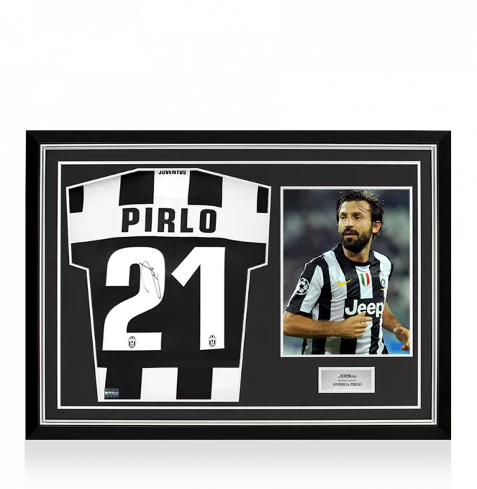 Andrea Pirlo Back Signed Juventus 2012-13 Home Shirt In Hero Frame: Option 1