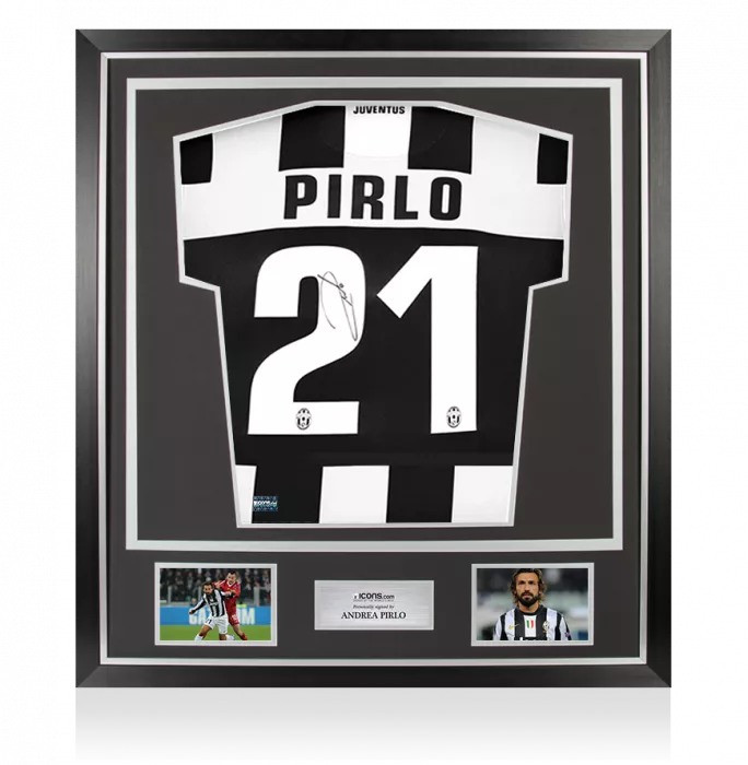 Andrea Pirlo Back Signed Juventus 2012-13 Home Shirt In Classic Frame