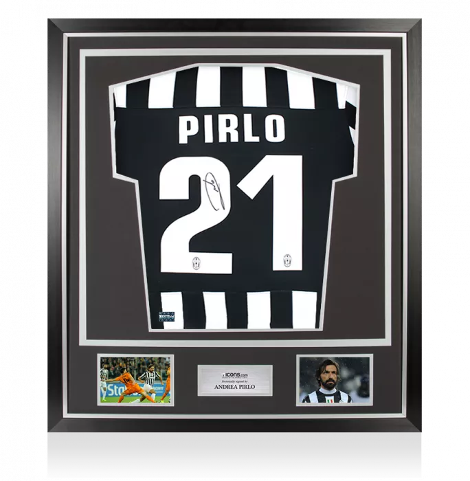 Andrea Pirlo Back Signed Juventus 2013-14 Home Shirt In Classic Frame