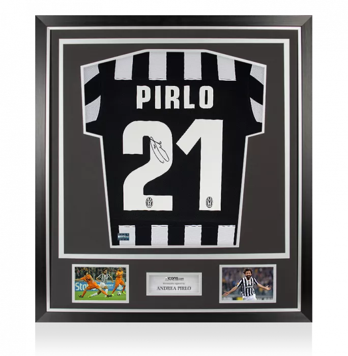 Andrea Pirlo Back Signed Juventus 2013-14 Home Shirt In Classic Frame